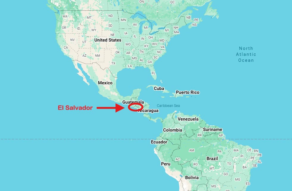 Map highlighting El Salvador's location in Central America.