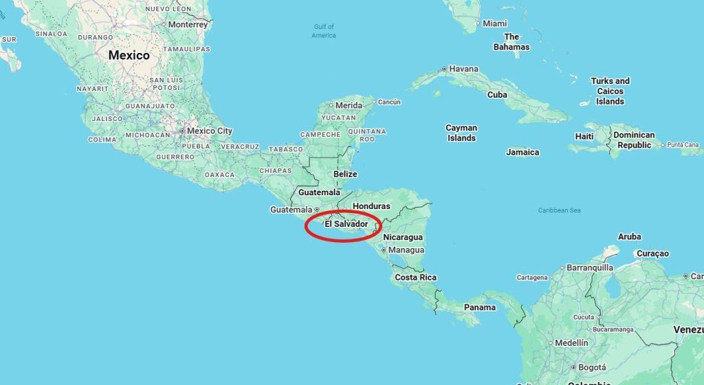 Map highlighting El Salvador's location in Central America.